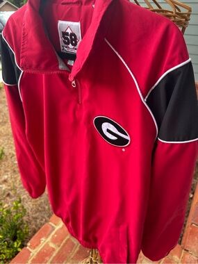 Vintage Y2K Georgia Bulldogs UGA 58 Sports Pullover Windbreaker Men’s L